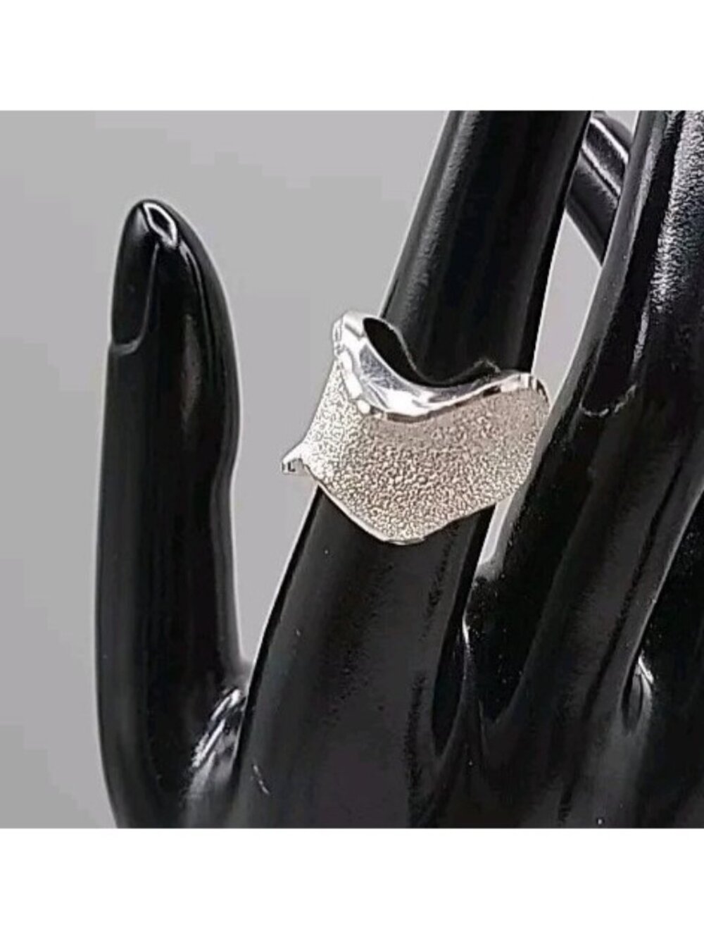 Vintage Sterling Silver Diamond Drizzle Cut Wave Ring Milor Italy Size 6.5 925 - Picture 13 of 16